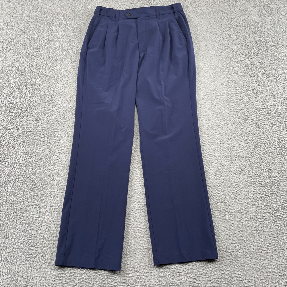 TGW Golf Pants Mens 32 Navy Blue Pleated Performance Stretch Trousers 32x32